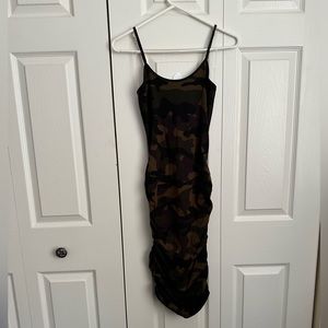 Fashion Nova Ruched Army Dress NWT